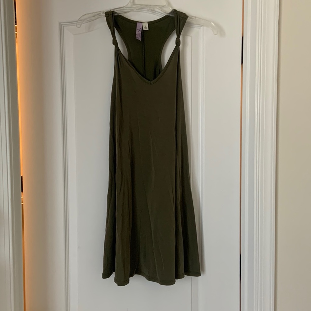 Green midi dress.